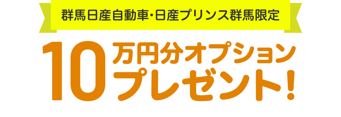 群馬日産自動車・日産プリンス群馬限定 10万円オプションをプレゼント