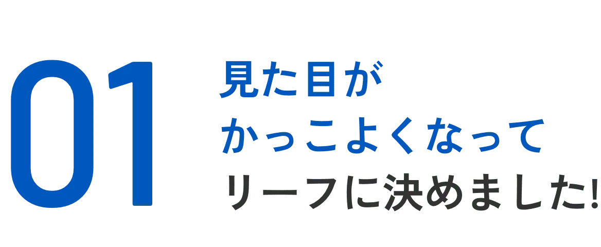 見た目がかっこよくなってリーフに決めました!