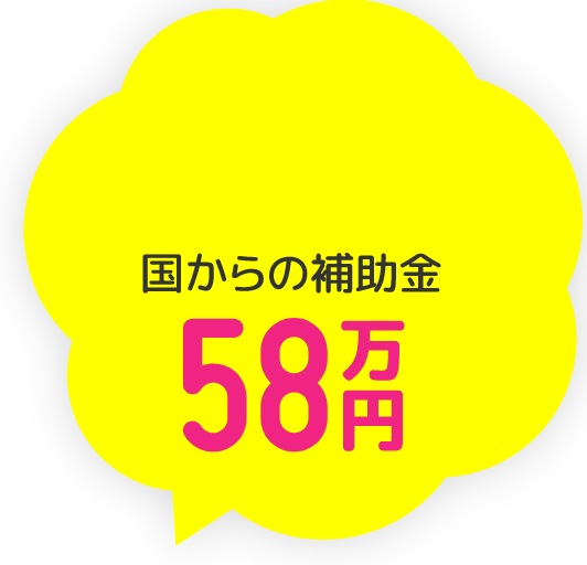 国からの補助金最大58万円